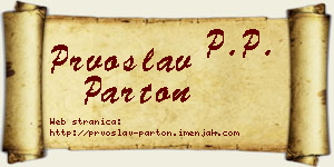 Prvoslav Parton vizit kartica